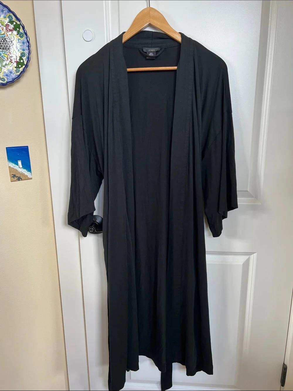J Crew Black cotton robe S/M